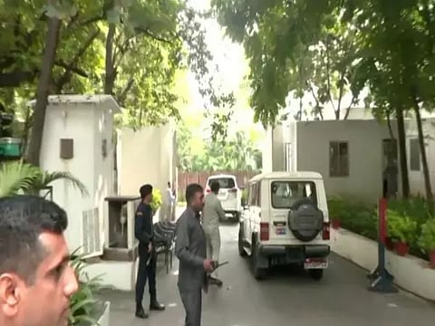 Rajinikanth arrives at SP Chief Akhilesh Yadav's residence.