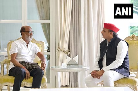 Rajinikanth meets Akhilesh Yadav (ANI)