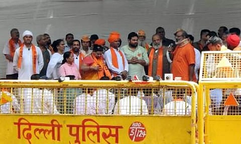 Pinky Chaudhary of Hindu Raksha Dal and Yati Narsinghanand Saraswati also delivered speeches during the Panchayat. (IANS)