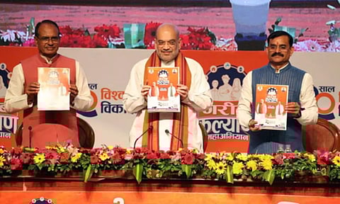 Amit Shah released the BJP-led Madhya Pradesh government’s 'report card' (Image: IANS)