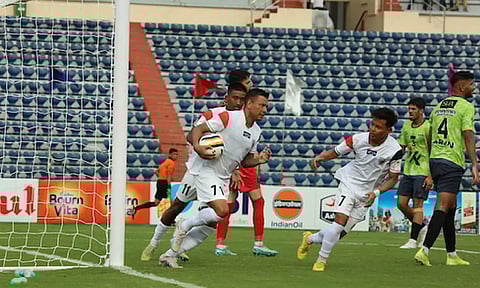 NorthEast United players celebration after a goal (IANS) 