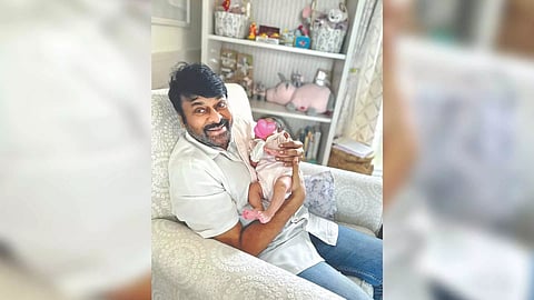 Chiranjeevi with newborn granddaughter, Klin Kaara Konidela