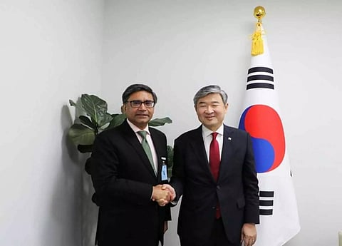  Vikram Misri, Deputy National Security Adviser with his South Korean counterpart Kim Tae-Hyo (Photo: ANI)