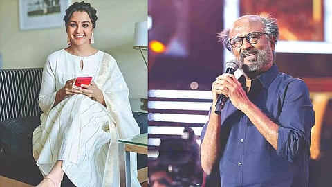 (L-R) Manju Warrier; Rajinikanth
