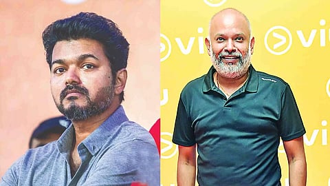 (L-R) Actor Vijay; Venkat Prabhu 