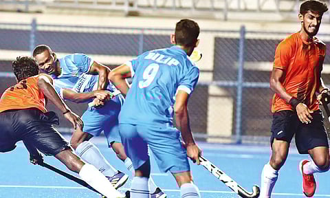 Manip Kerketta scored a hat-trick for IAF against Hockey unit of Tamil Nadu