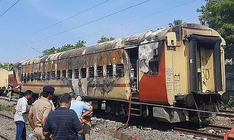 Visual from the train fire accident in Madurai.