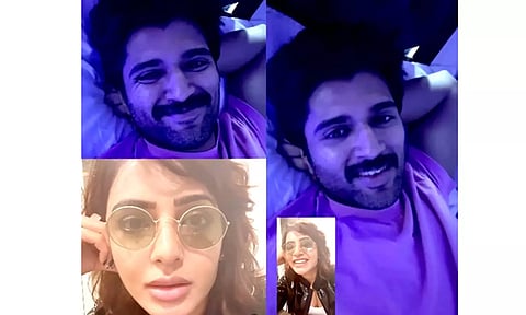  Actor Vijay Deverakonda with Samantha (Photo:IANS) 