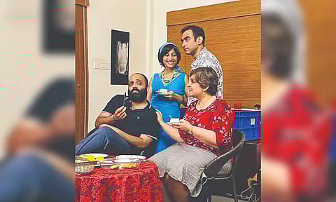 From the rehearsal of Relatively Speaking