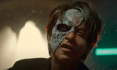 Still of Shah Rukh Khan from 'Jawan'. 
