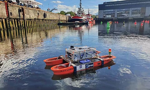 The surface boat, developed by the IIT-M students, for the competition
