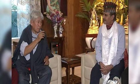 Tibetan MP in-exile Dawa Tsering (left) and Lt Gen Rakesh Sharma (right) (ANI)