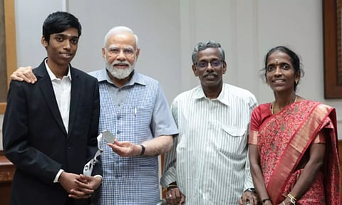 PM Modi Wishes Praggnanandhaa (Image: IANS)