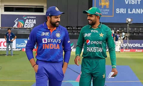 India captain Rohit Sharma; Pakistan captain Babar Azam (Twitter)