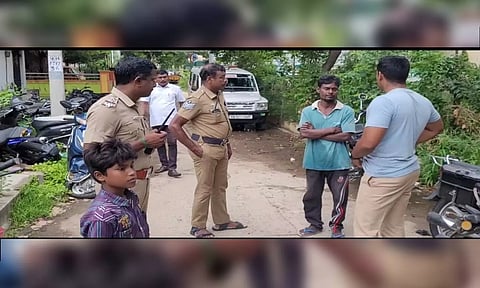 Police interrogating Jaffar after his 13-year-old son sought action