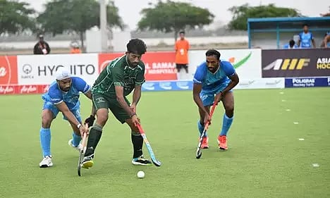 Indian Men's Hockey team against Pakistan (Photo: IANS)