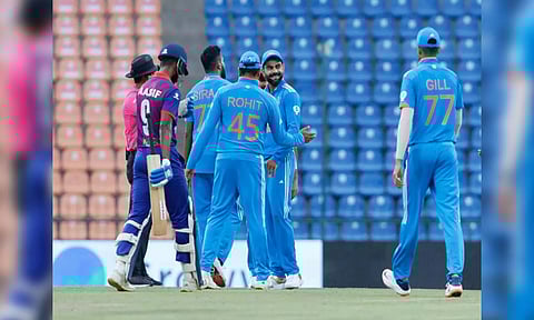 Team India celebrating a wicket. (Twitter/@BCCI)