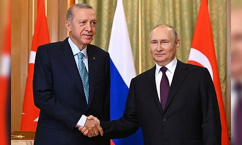 Russian President Vladimir Putin with Turkish President Tayyip Erdogan. (Reuters)