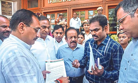 BJP Deligation Protest letter against Udhaya Nidhi