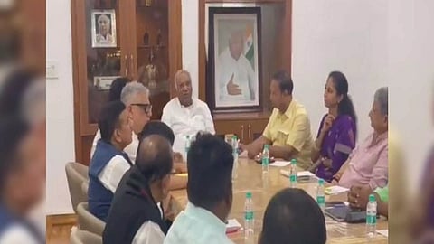Meeting of Floor leaders of INDIA alliance's parties (Photo/ANI)