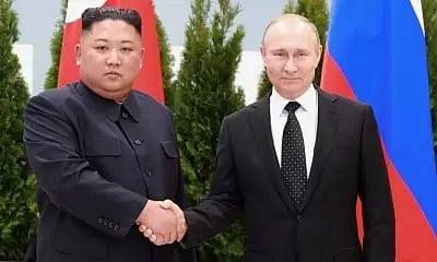 North Korean leader Kim Jong-un with Russian President Vladimir Putin 