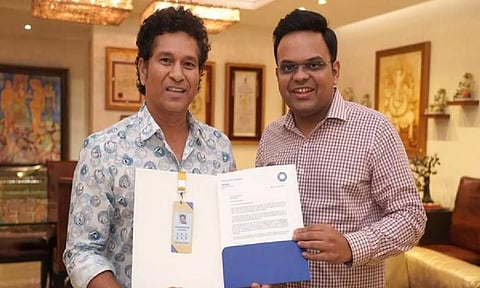 Sachin Tendulkar with BCCI Secretary Jay Shah