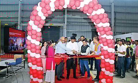 Ravichandran Purushothaman, President Danfoss India Region, seen inaugurating the new facility at Oragadam