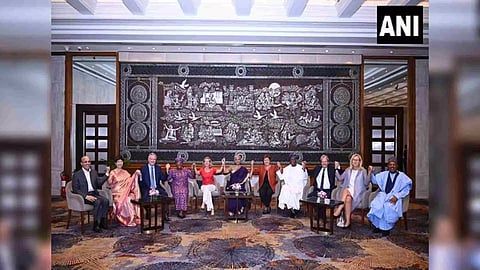 Nirmala Sitharaman along with G20 Finance Ministers in Delhi. (Photo: X//@nsitharamanoffc)