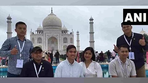 Kaesang Pangarep and his wife Erina Gudono at Taj Mahal (Photo/ANI)