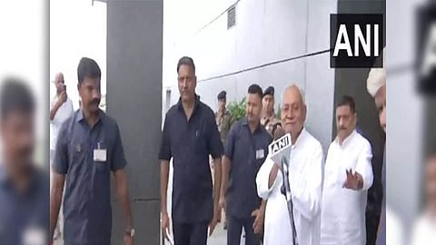 Bihar Chief Minister Nitish Kumar arriving at the IGI Airport in New Delhi (Photo/ANI)
