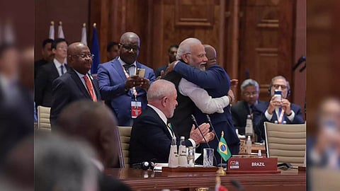 PM Modi welcomes African Union Chairperson to the G20 (Photo/ANI)