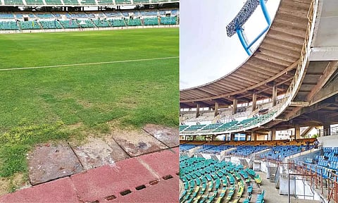 The pitch at the stadium