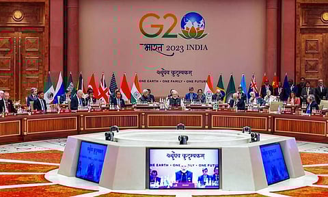 Visual from the G20 Summit 2023 held in New Delhi. (PTI)
