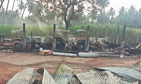 Damaged tractors tell the story of violence (file picture)