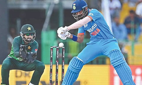 KL Rahul in action against Pakistan on Sunday