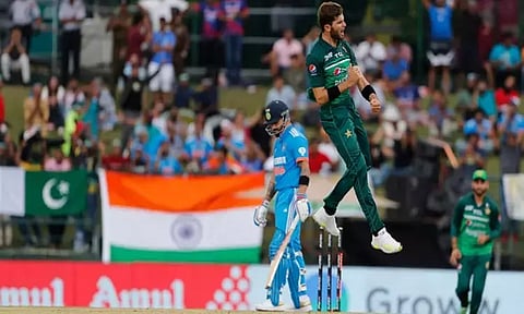 Virat Kohli's dismissal being celebrated by Shaheen Afridi. (Photo- ICC)
https://www.dtnext.in/news/sports/virat-is-backbone-of-indian-team-pakistan-pacer-shaheen-afridi-733903