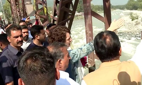 Priyanka is accompanied by party in-charge Rajeev Shukla and state party president Pratibha Singh during the visit.