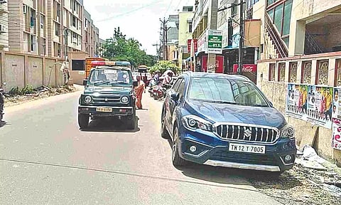 The police patrol vehicle that is seen parked on the road at Iyyappanthangal
