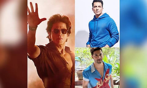 Shah Rukh Khan, Sonu Sood and Varun Dhawan (Photo: IANS)