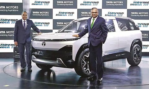 TaMo Passenger Vehicles MD Shailesh Chandra and Chairman of Tata Sons Natarajan Chandrasekaran