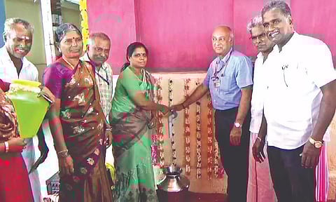 Officials during the donation