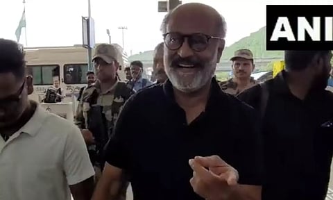  Actor Rajinikanth leaves from Chennai Aiport to Coimbatore. (ANI)