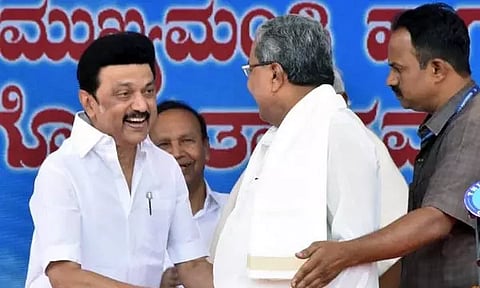 Tamil Nadu Chief Minister MK Stalin and Karnataka Chief Minister Siddaramaiah