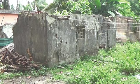 Pathetic state of structures which were allocated as houses to Irula tribal community in Chathurangapattinam