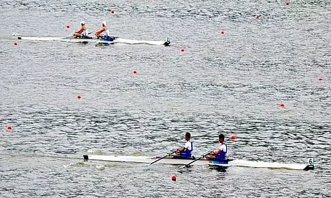 Indian Rowing Team in action