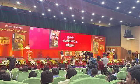 Stalin delivery the speech at event