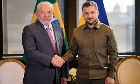 Brazilian President Luiz Inacio Lula da Silva, Ukrainian President Volodymyr Zelenskyy
