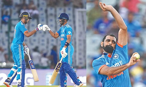 Shubman Gill and Ruturaj Gaikwad (Left) Mohammed Shami (Right)