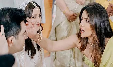 Priyanka Chopra, Parineeti Chopra and Raghav Chadha