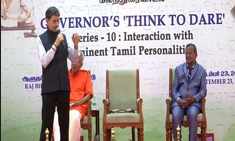 Tamil Nadu Governor RN Ravi addressing 'Governor's Think to Dare' event in Chennai (ANI)